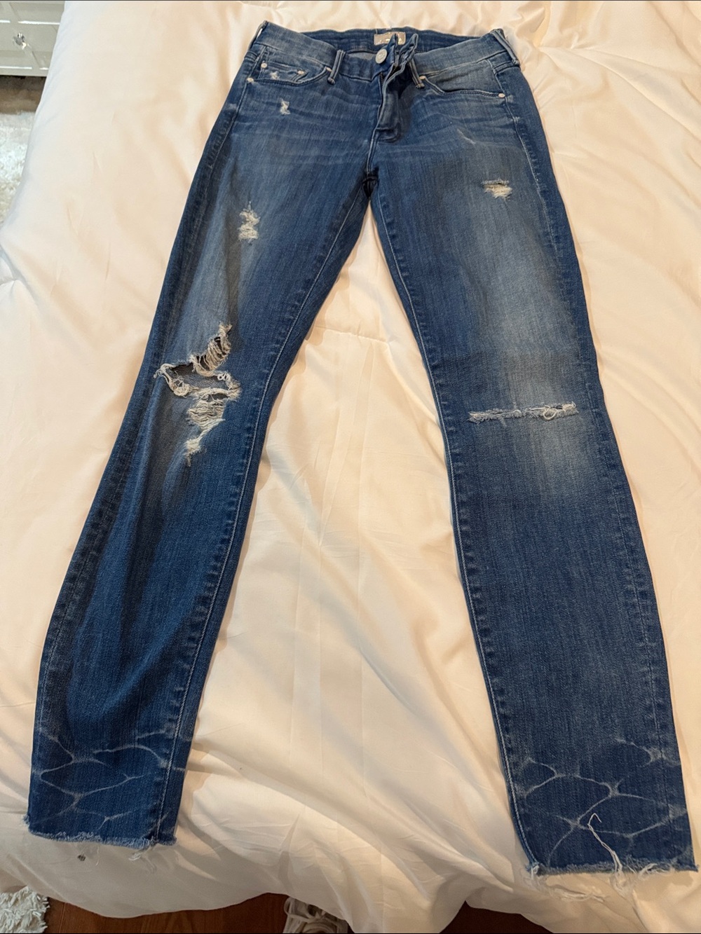 Mother Destroyed Dark Blue Women's Jeans